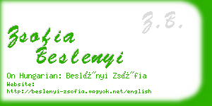 zsofia beslenyi business card